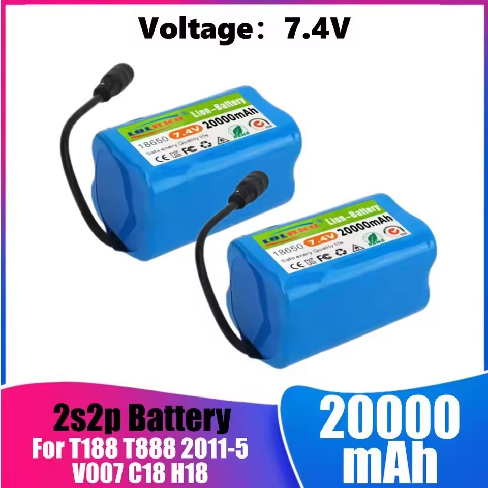 Fish Finder Charger - Bateria de 7.4V 20000mAh com Carregador